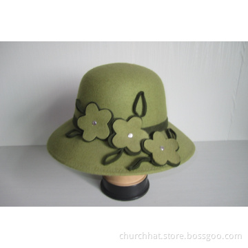 Women's Wool Felt Church Hats--YJ76